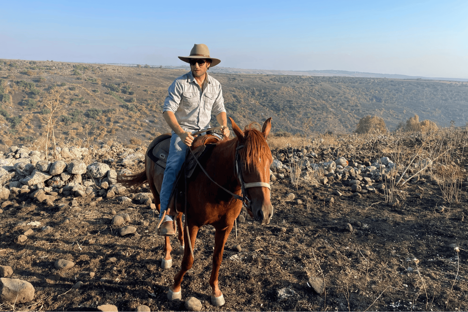 Noam Azran, a cowboy who heads a startup that monitors cows using drones. Photo courtesy of BeeFree Agro
