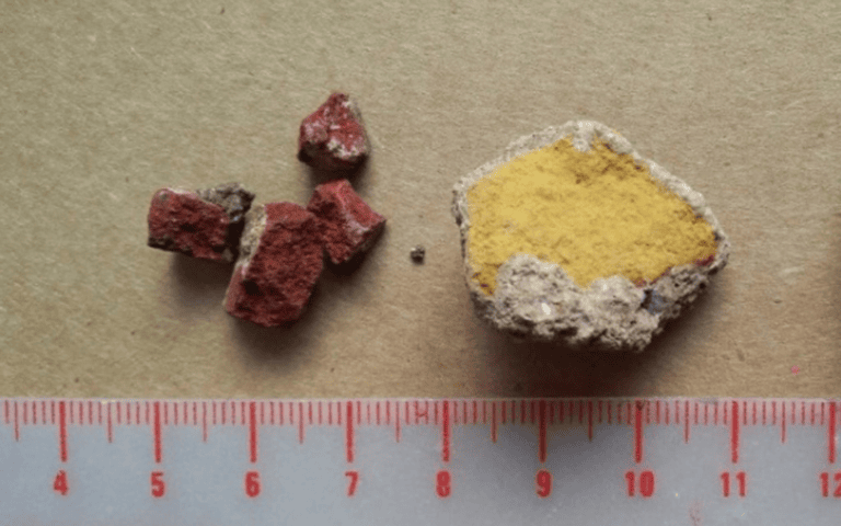 Tinshemet Cave provides evidence for the extensive use of ochre (mineral pigments), which may have been used for body decoration. Photo by Yossi Zaidner