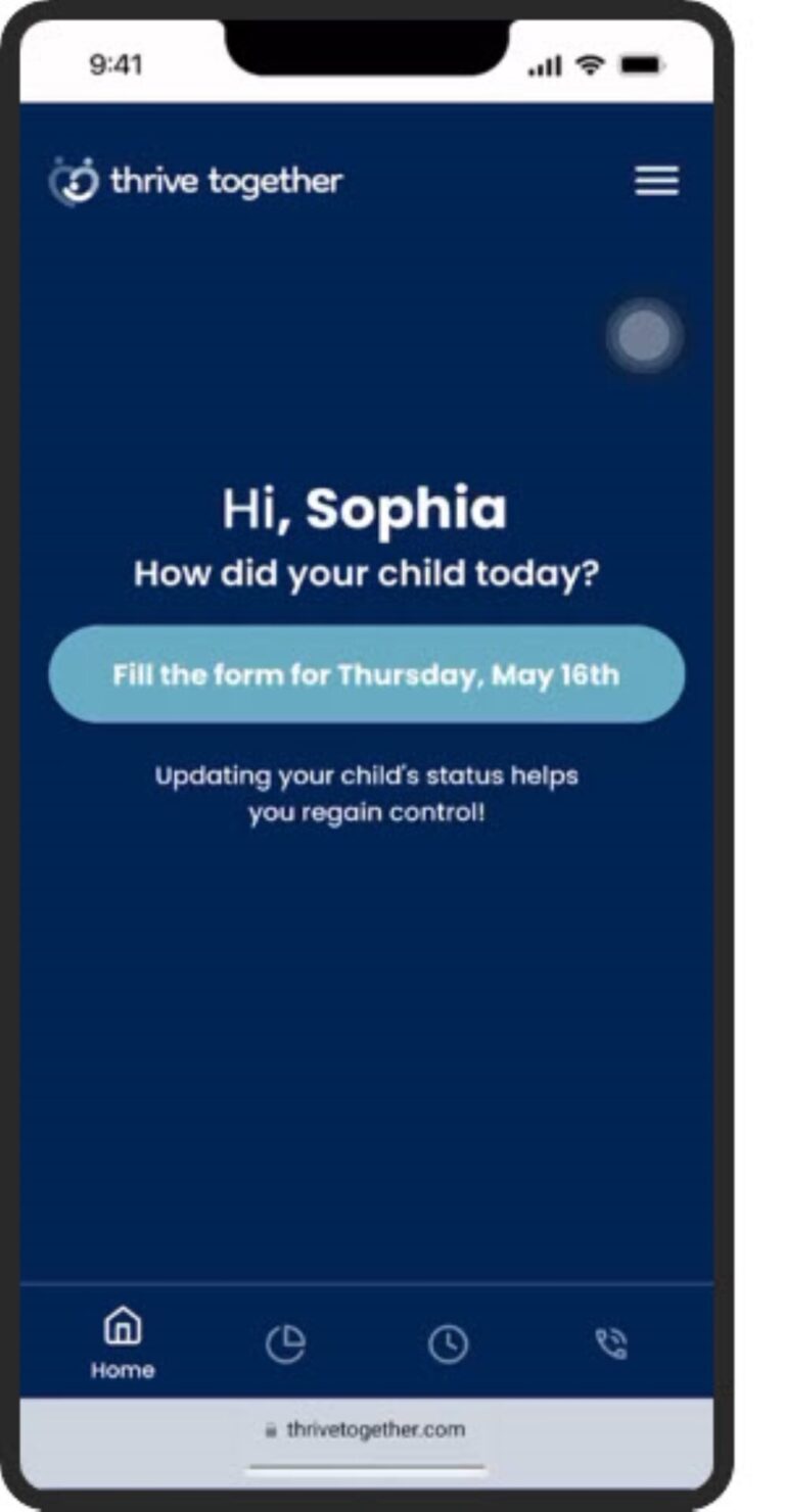 The interfaceof the Thrive app
