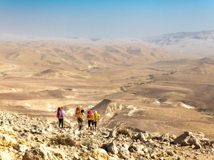 Hiking through the arid trails of the Negev. Photo by Evgeny Subbotsky, via Shutterstock