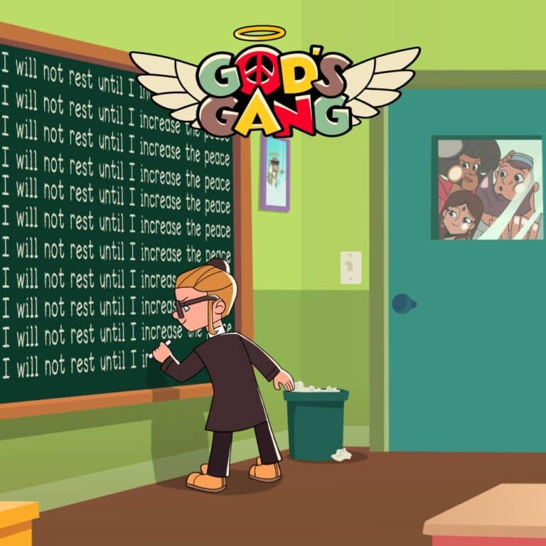 Ninjew, a Jewish boy with a laser vision and “Kabbalah invisibility powder.” Photo courtesy of God’s Gang