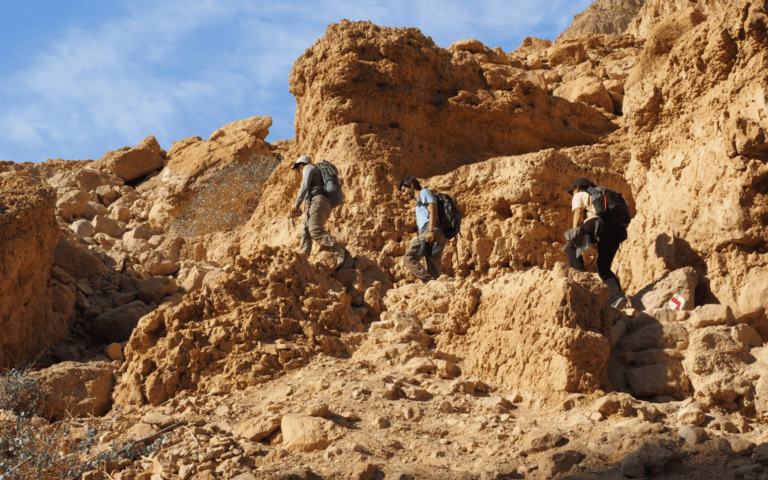Resilience Journeys participants are encouraged to challenge themselves during their trek. Photo by Shaked Gorbatt