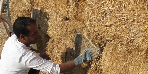 Natural architecture using adobe and straw