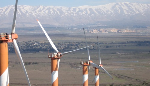 Wind turbines in Golan Heights