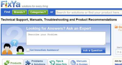 Fixya Homepage